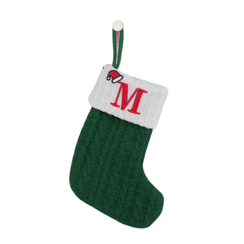 Wholesale Knitted Socks Embroidered Letters Children's Candy Gift Bag Ornaments